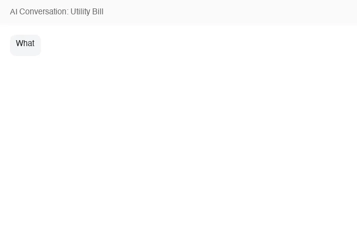 Animated transcript of the utility-bill conversation